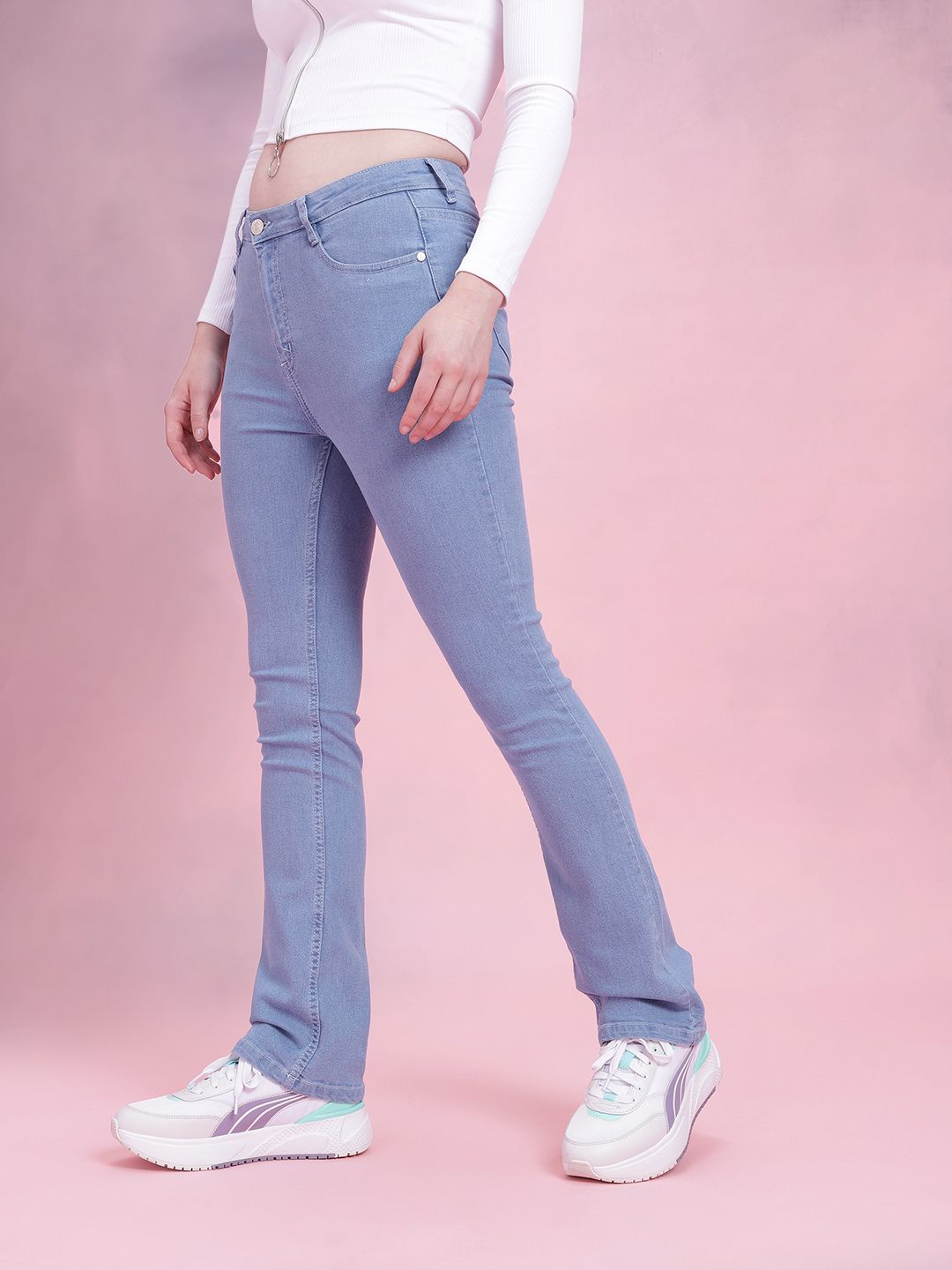 DressBerry Women Mid-Rise Stretchable Bootcut Jeans