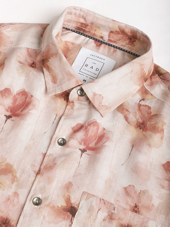 VASTRADO Men Classic Cutaway Collar Floral Printed Casual Shirt
