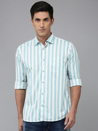 Park Avenue Slim Fit Striped Pure Cotton Casual Shirt