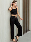 Freehand by The Indian Garage Co Shoulder Straps Crop Top With Trouser