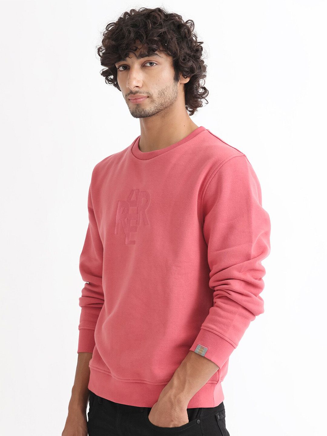 RARE RABBIT Men Verano Round Neck Cotton Sweatshirt