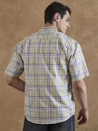 DENNISON Oversized Checked Cuban Collar Shirt