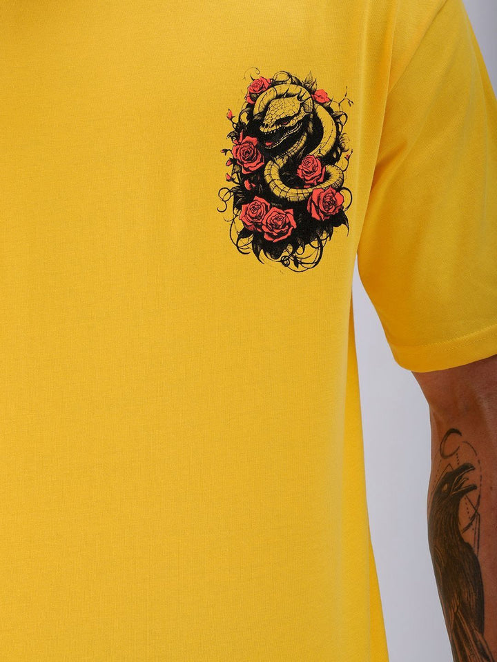 The Indian Garage Co Men Back Printed Boxy Oversized Round Neck T-shirt