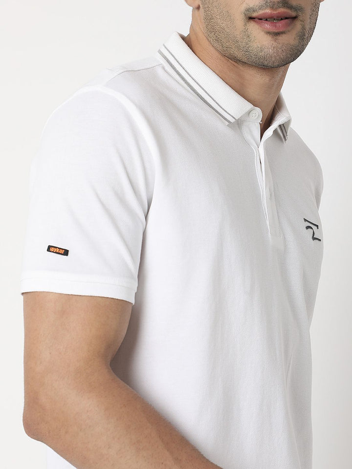 SPYKAR Polo Collar Slim Fit Pure Cotton T-shirt