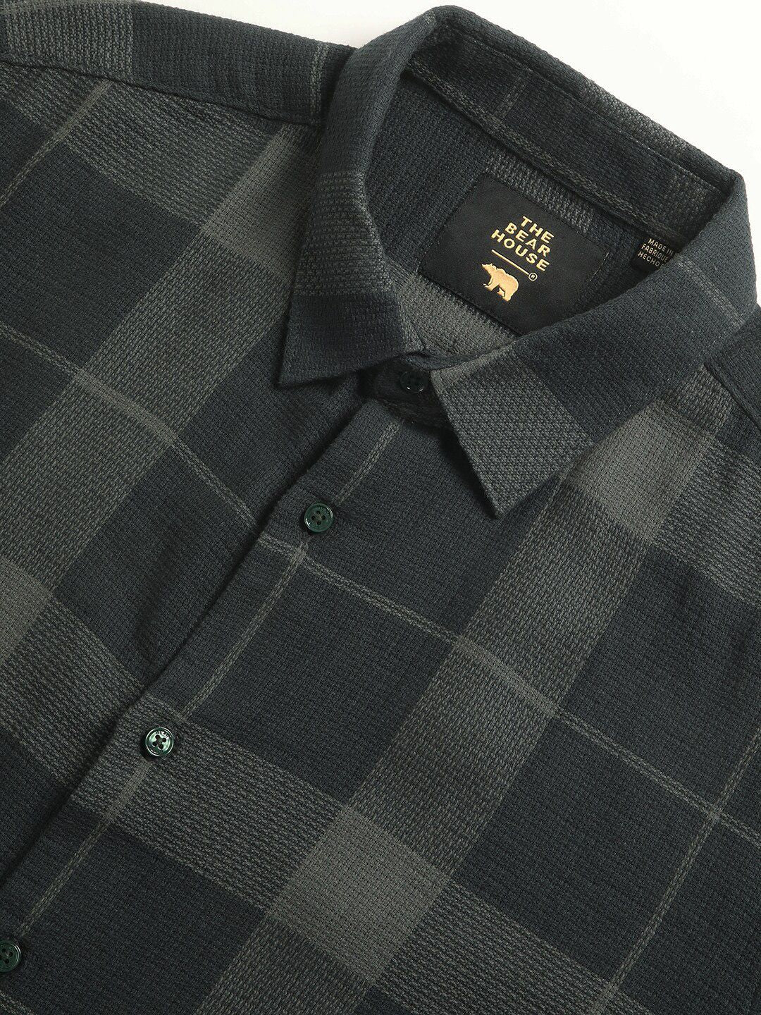 THE BEAR HOUSE Slim Fit Opaque Checked Cotton Casual Shirt
