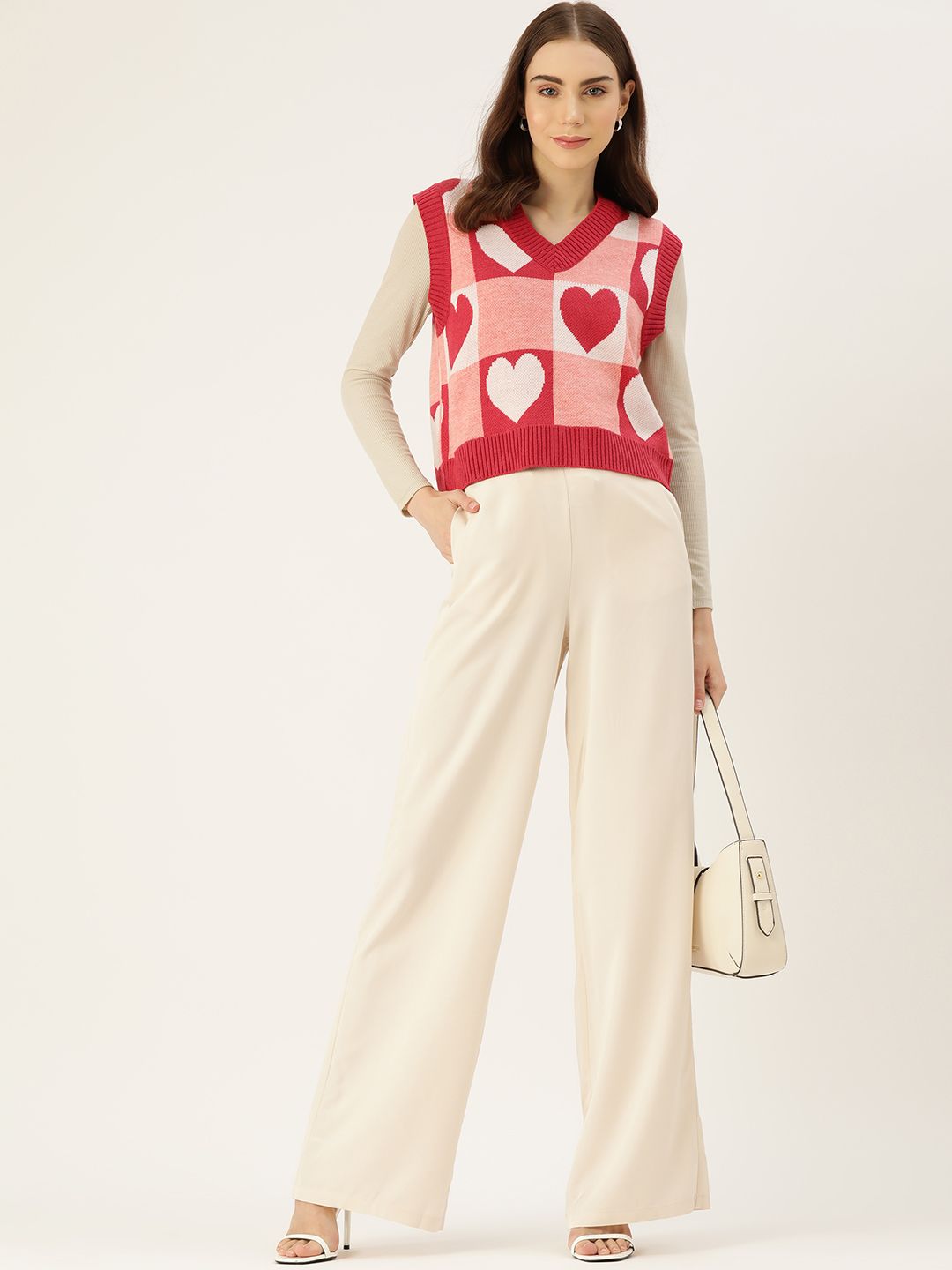DressBerry Printed Sweater Vest
