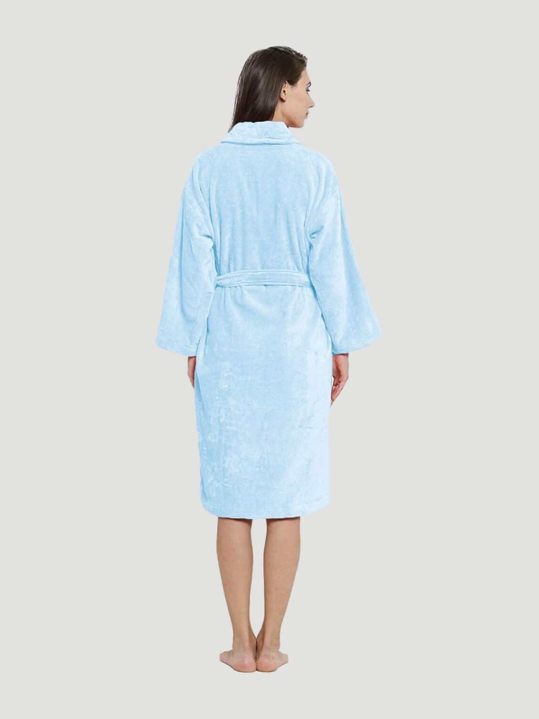 MYTRIDENT Blue Pure Cotton Bath Robe
