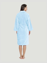 MYTRIDENT Blue Pure Cotton Bath Robe