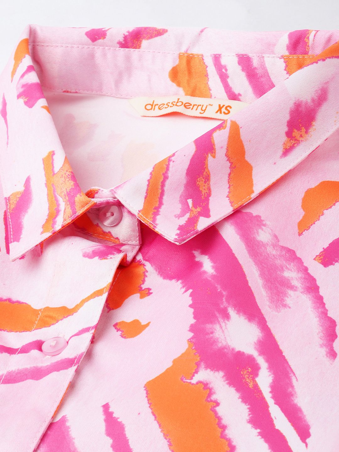DressBerry Artistic & Intricate Printed Shirt With Waist Tie-Up