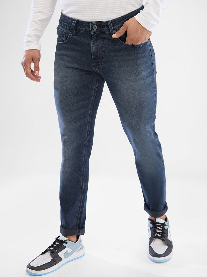 SPYKAR Men Slim Fit Low-Rise Light Fade Clean Look Stretchable Jeans