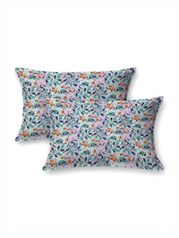 BOMBAY DYEING Dream Lover Blue Floral Printed Cotton 104TC Queen Bedsheet Set 2.54 x 2.24m