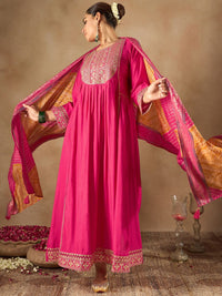 Indo Era Women Ethnic Motifs Embroidered Empire Kurta with Trousers & Dupatta
