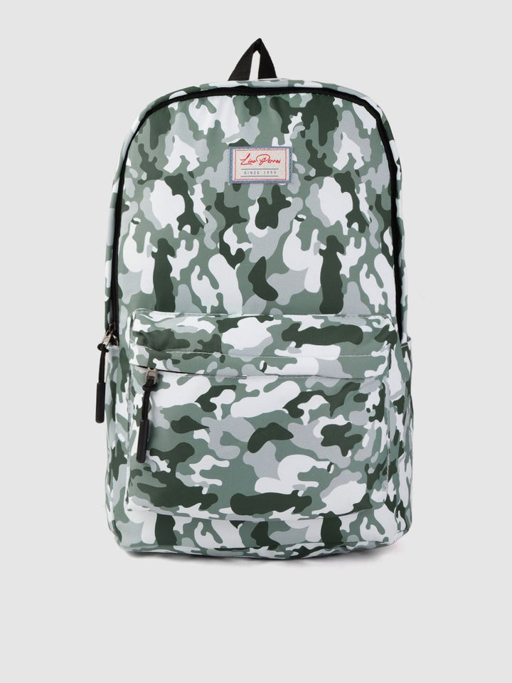 Lino Perros Women Olive Green & White Camouflage Print Laptop Backpack