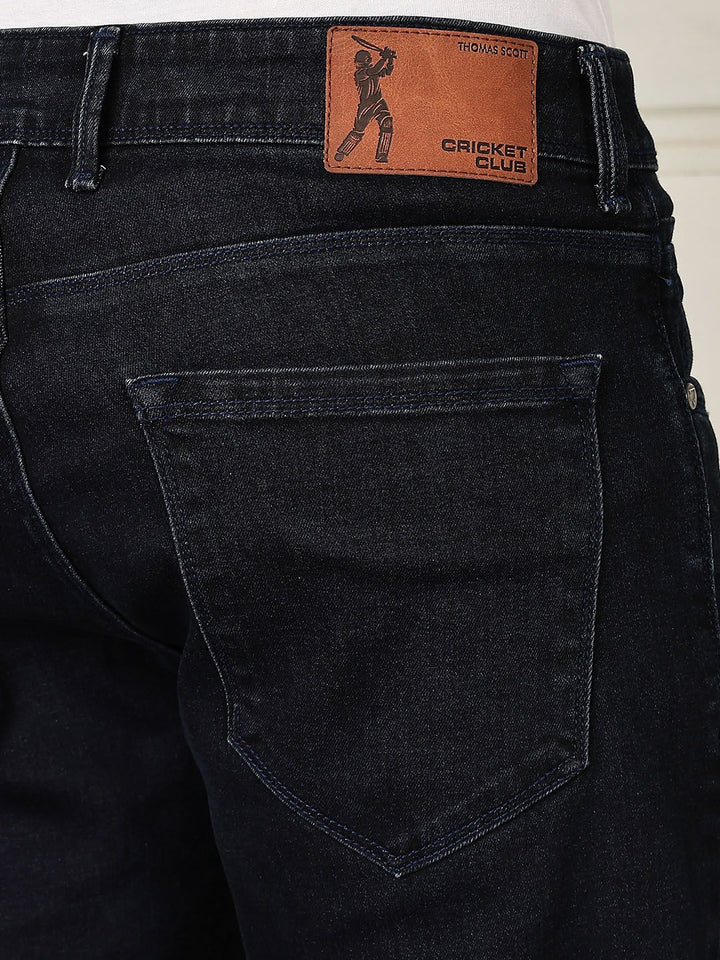Thomas Scott Men Classic Slim Fit Mid-Rise Regangan Seluar Jeans