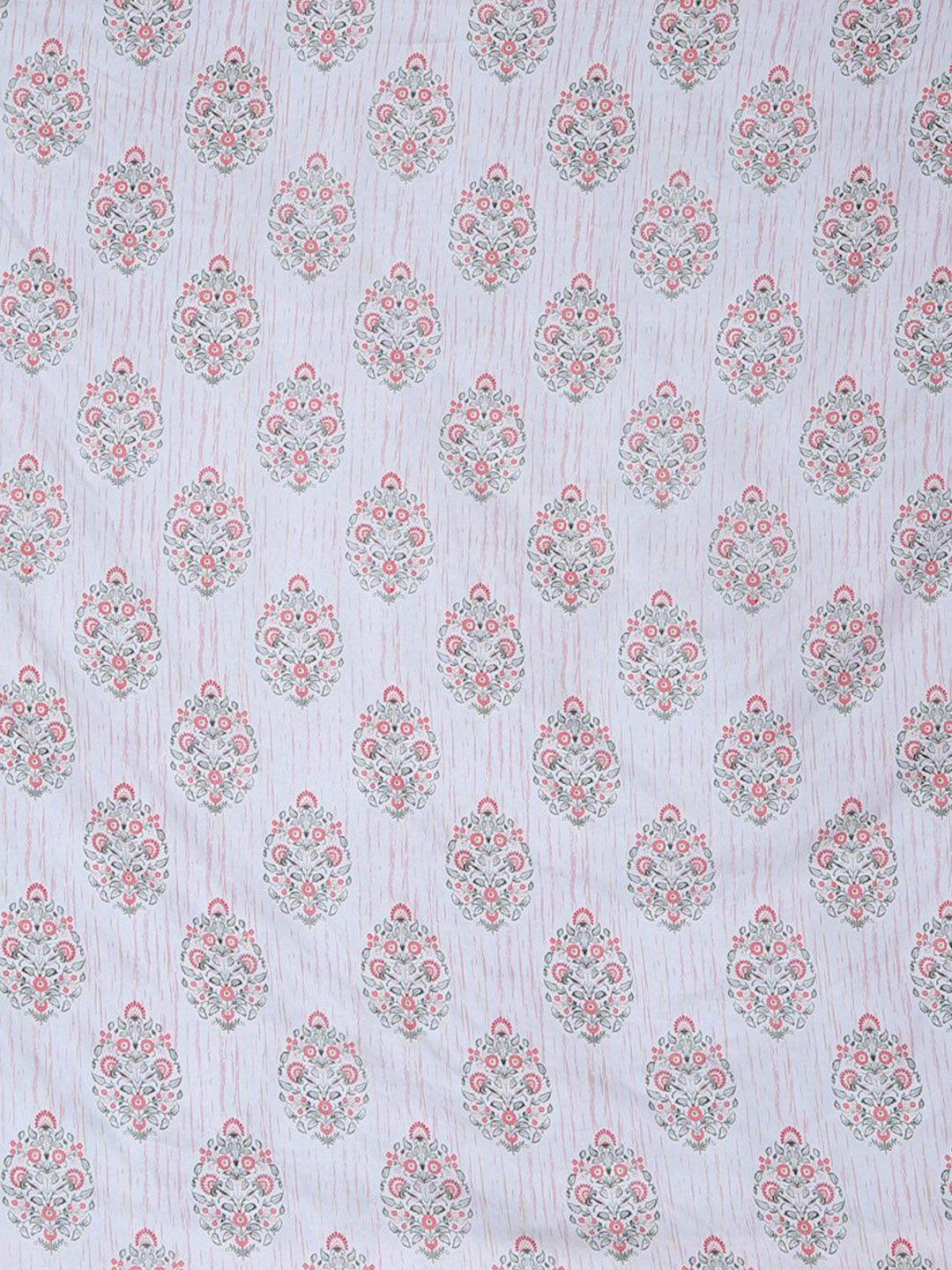 KLOTTHE Grey Floral Fitted 300 TC King Fine Bedsheet with 2 Pillow Covers-270X270 cm