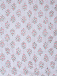 KLOTTHE Grey Floral Fitted 300 TC King Fine Bedsheet with 2 Pillow Covers-270X270 cm