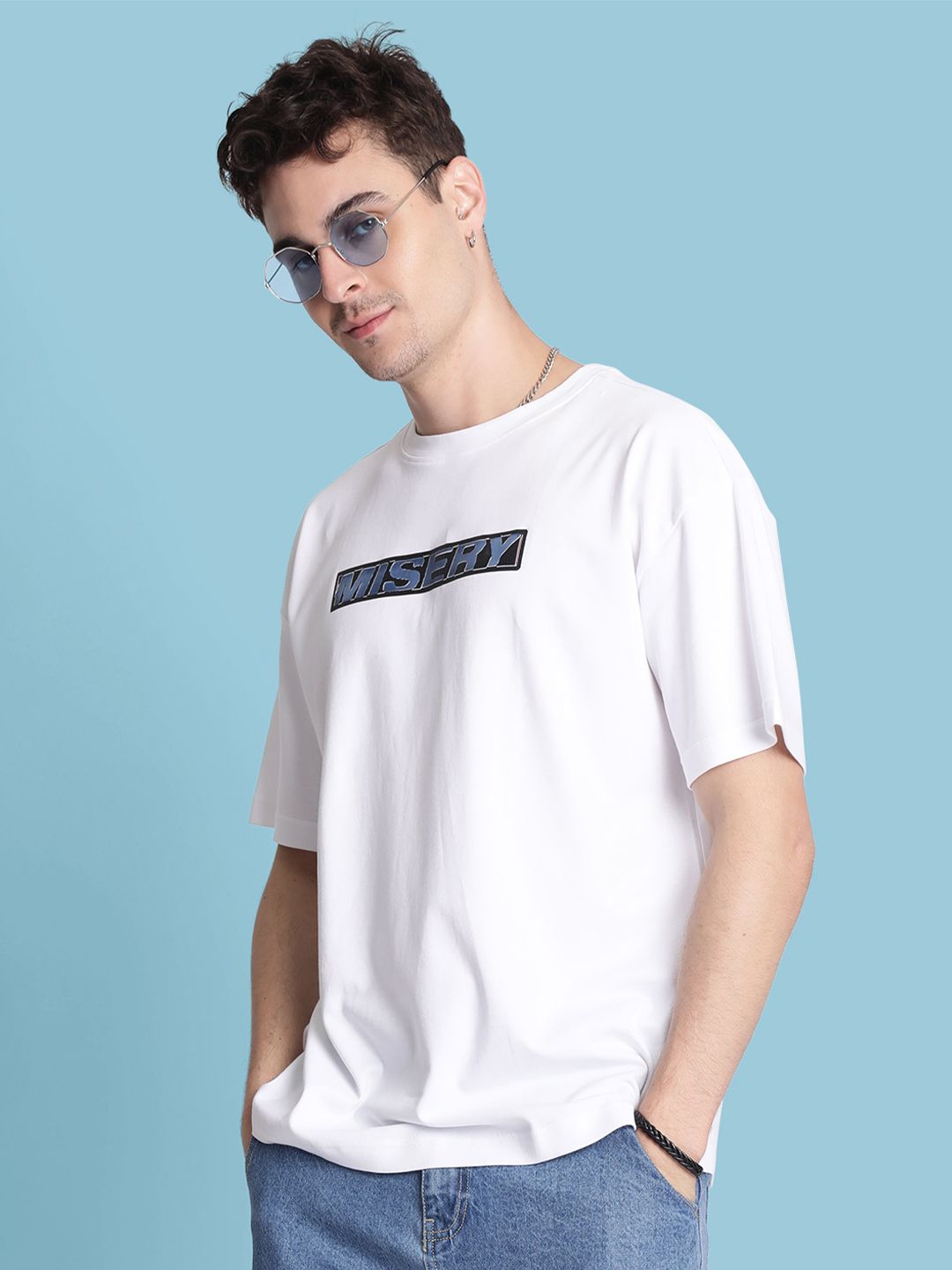 Bene Kleed Men Printed Drop-Shoulder Sleeves T-shirt