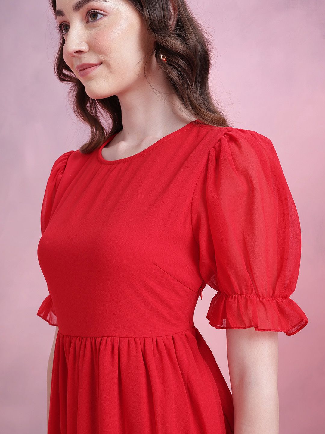 DressBerry Puff Sleeve Tiered Maxi Dress