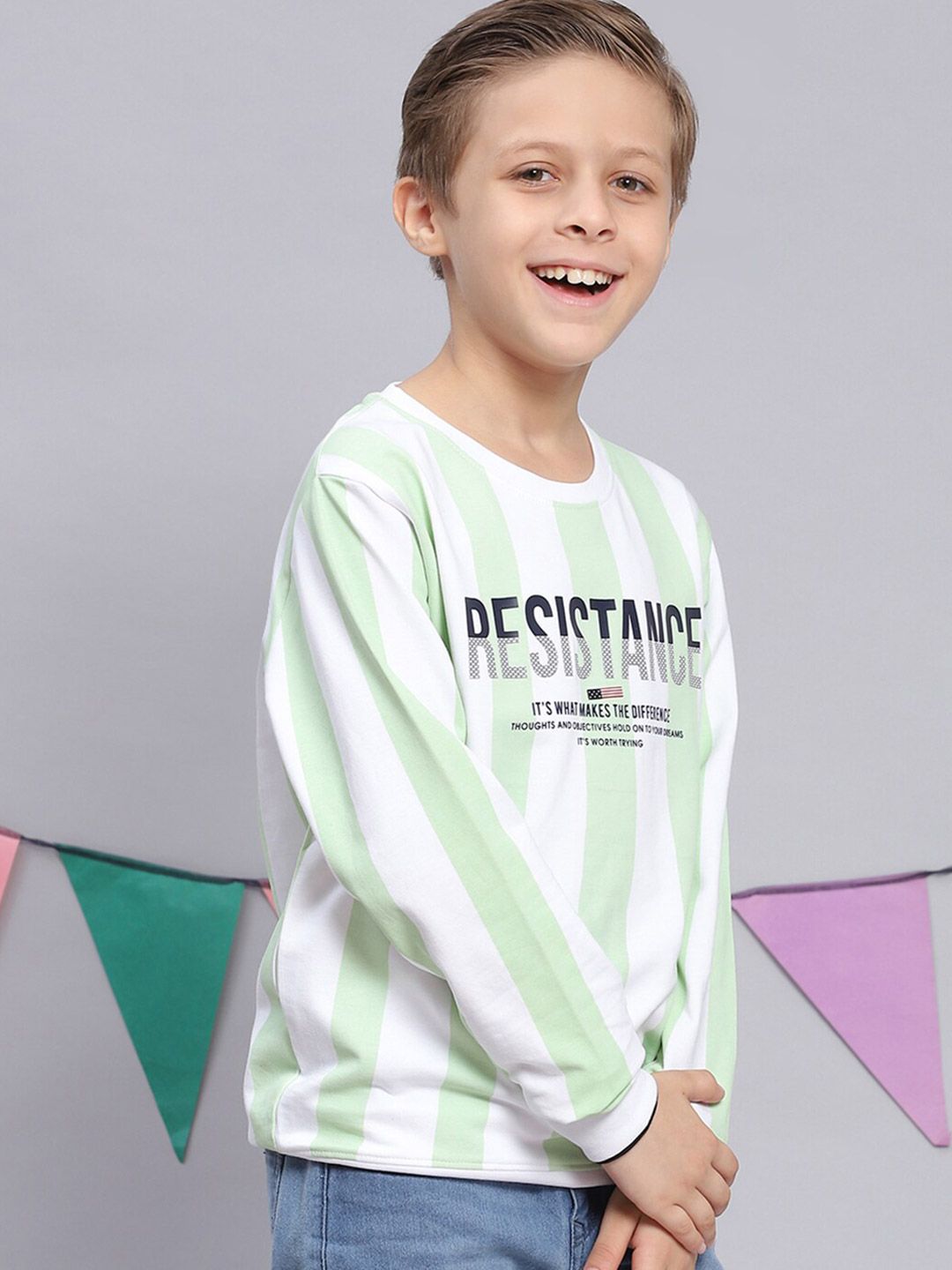 Monte Carlo Boys Typography Printed Pure Cotton Pullover