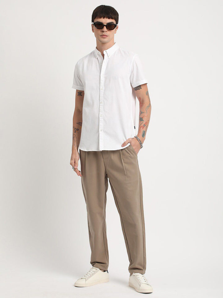 THE BEAR HOUSE Slim Fit Pure Cotton Casual Shirt