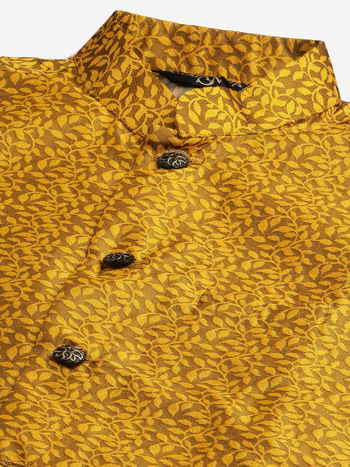 SOJANYA Kurta Sutera Jacquard Biru Lelaki dengan Jaket Churidar & Nehru