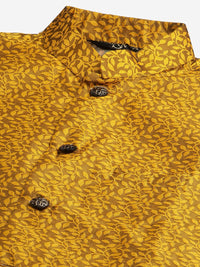 SOJANYA Kurta Sutera Jacquard Biru Lelaki dengan Jaket Churidar & Nehru