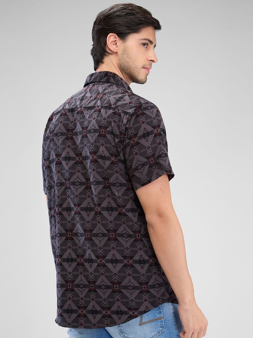 SPYKAR Men Slim Fit Abstract Printed Casual Shirt