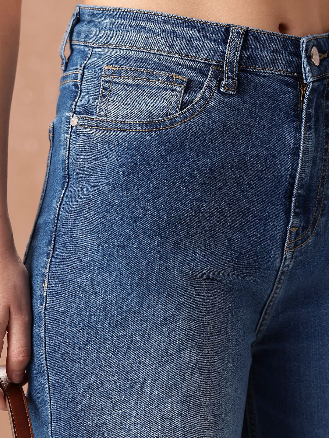 all about you Women Straight Fit High-Rise Light Fade Stretchable Jeans