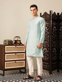 House of Pataudi Floral Embroidered Sequinned Straight Jashn Kurta