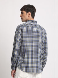 THE BEAR HOUSE Slim Fit Checked Pure Cotton Casual Shirt