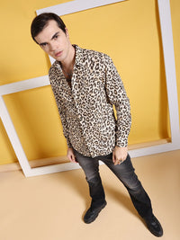 The Indian Garage Co Slim Fit Animal Printed Pure Cotton Casual Shirt
