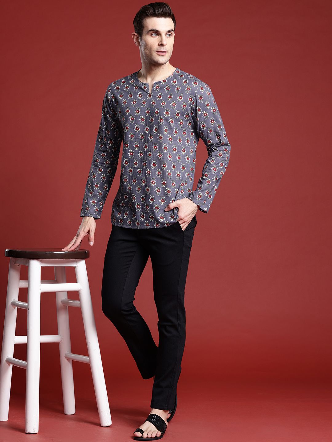 Anouk Men Ethnic Motifs Printed Pure Cotton Kurta