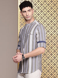 House of Pataudi Striped Rozana Kurta