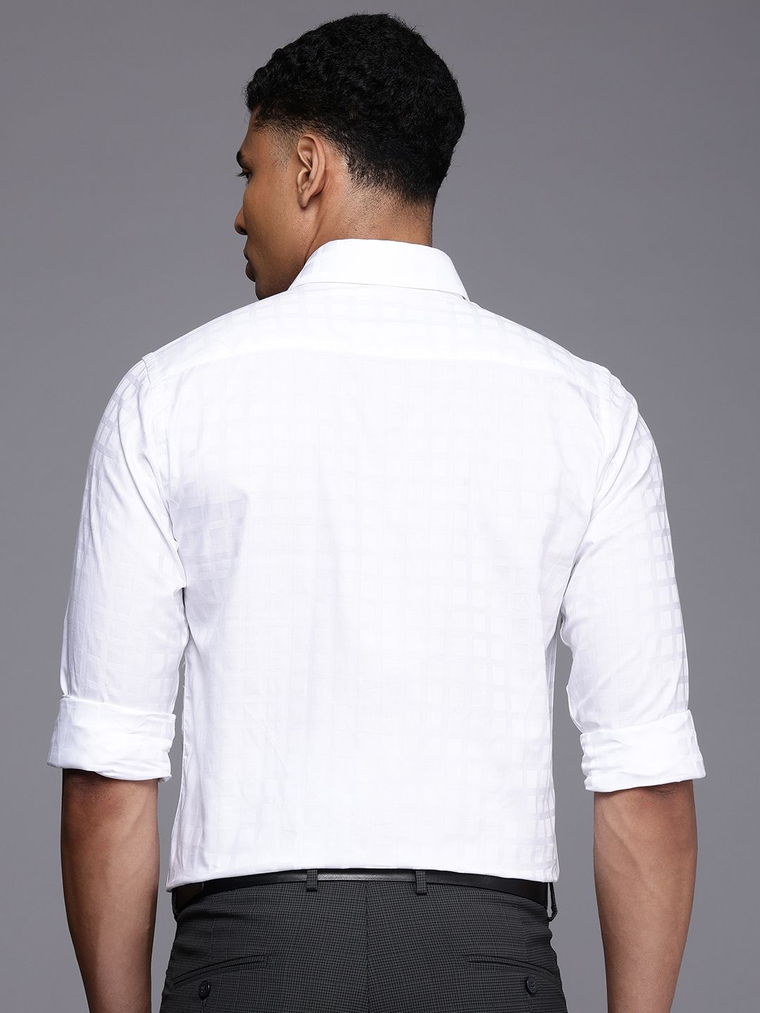 Raymond Pure Cotton Standard Slim Fit Checked Formal Shirt
