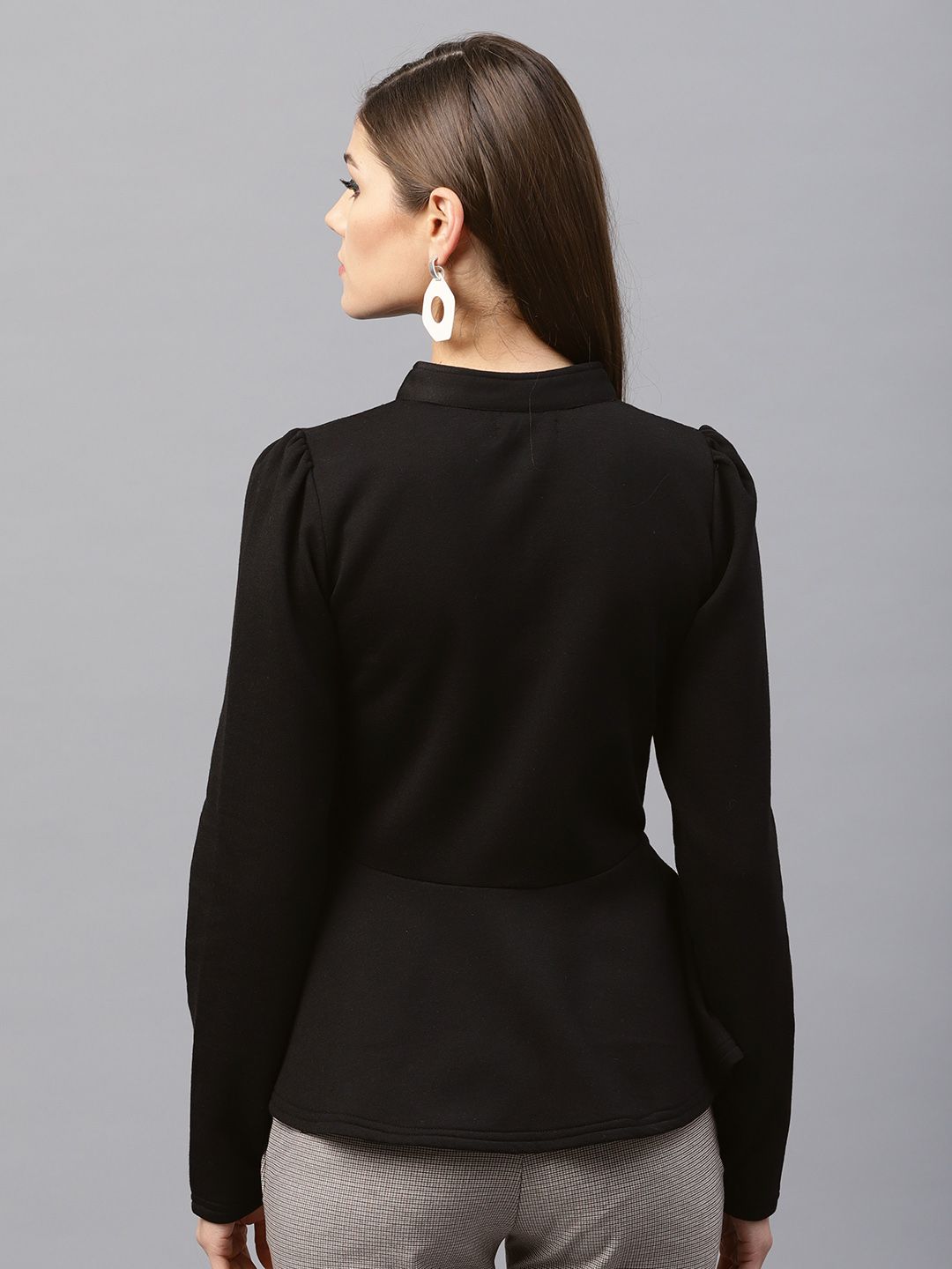 SASSAFRAS Women Black Solid Tailored Jacket
