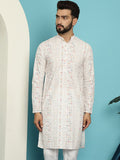 SOJANYA Kurta Kerja Benang Bercetak Geometrik