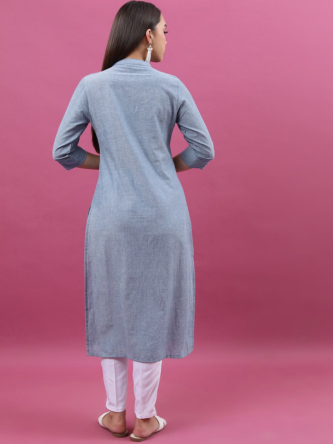 Vishudh Geometric Yoke Design Embrioderd Cotton Kurta