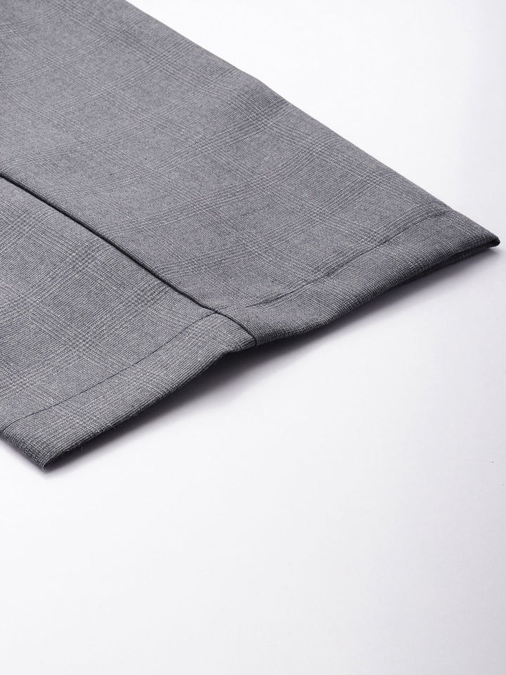 The Indian Garage Co. X Luxe Men Relaxed Straight Fit Textured Pleated Formal Trousers