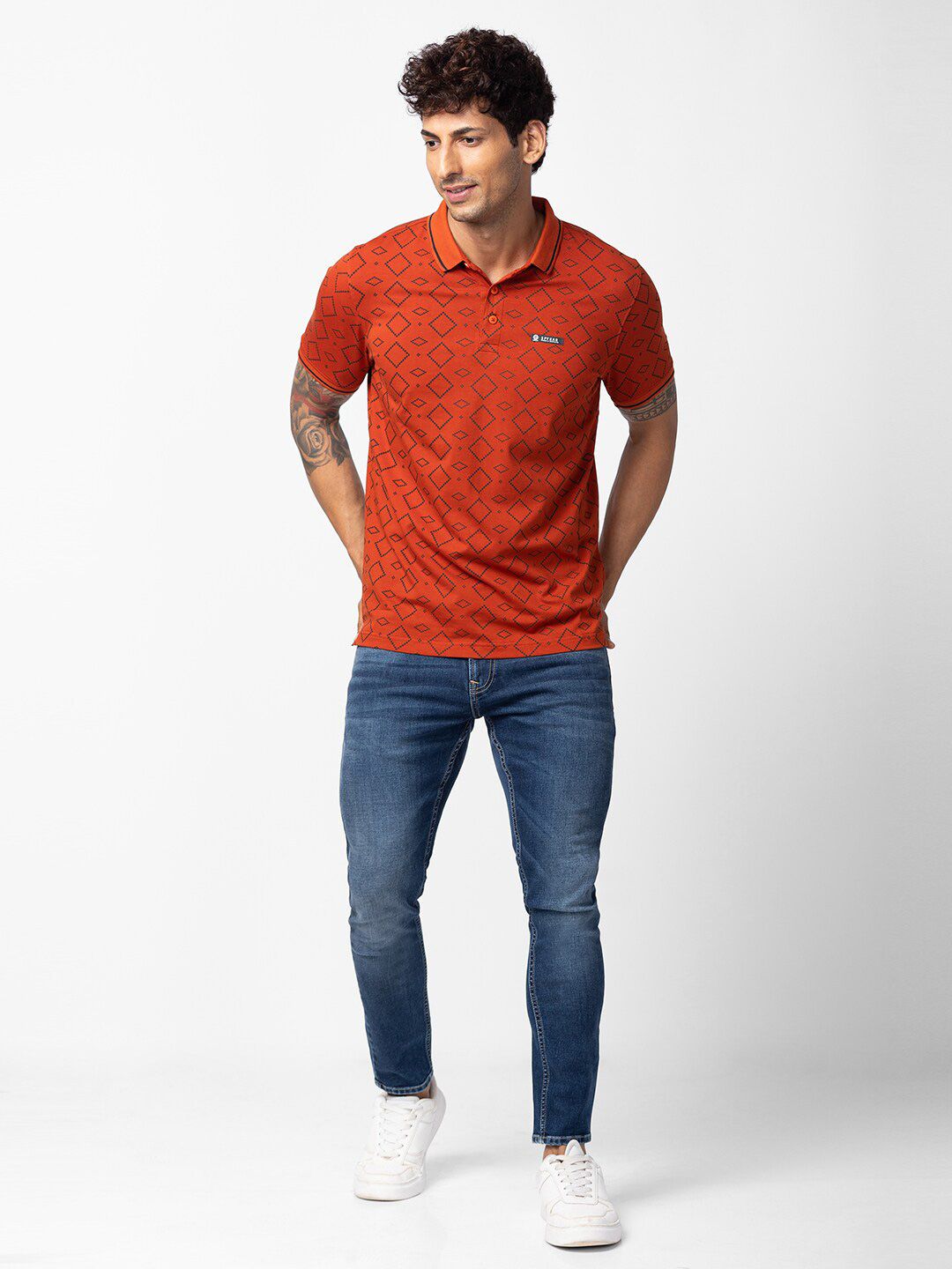 SPYKAR Men  Printed Polo Collar Slim Fit T-shirt