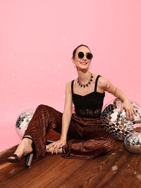 STREET 9 Black Shoulder Strap Lace Bralette Crop Top