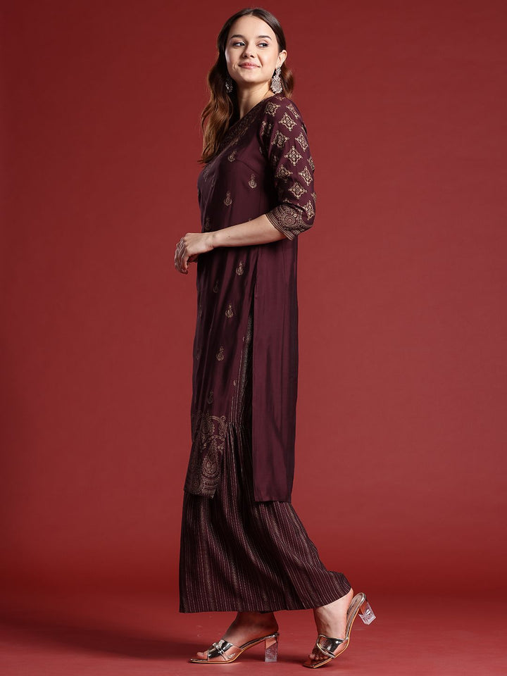 Anouk Ethnic Motifs Printed Kurta Set With Dupatta
