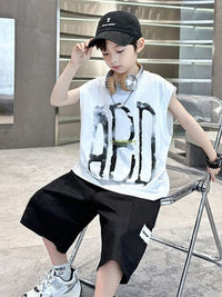 YK Boys Printed Round Neck Pure Cotton T-Shirt With Shorts