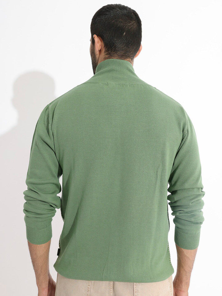 RARE RABBIT Men Heritage Solid Turtle Neck Cardigan