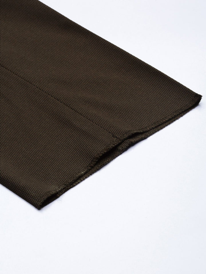 Raymond Men Brown Flat-Front Solid Formal Trousers