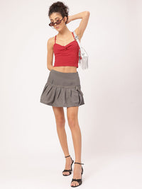 DressBerry Modern Minimalist Rib Knit Twisted Crop Top