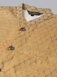 SOJANYA Embroidered Mandarin Collar Regular Kurta With Churidar & Nehru Jacket