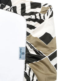 Moda Rapido Multicoloured & Black Geometric 300 TC Single Bedsheet with 1 Pillow Covers