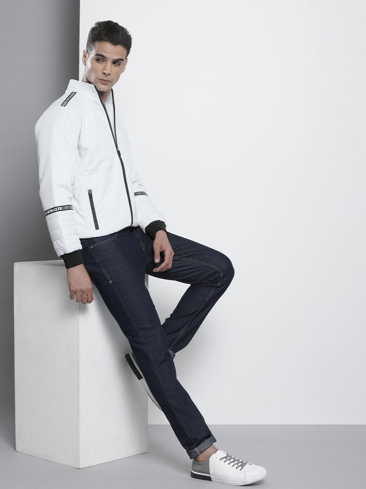 The Indian Garage Co Men Zip-Front Bomber Jacket with Zip Pockets