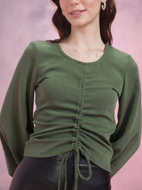 DressBerry Ruched Puff Sleeve Top