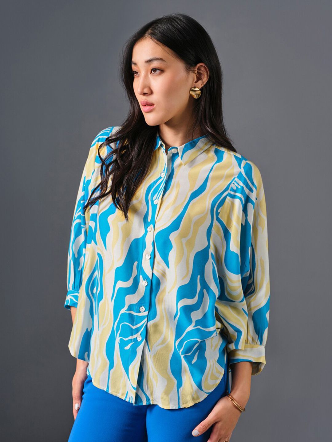 AND Print Shirt Style Top